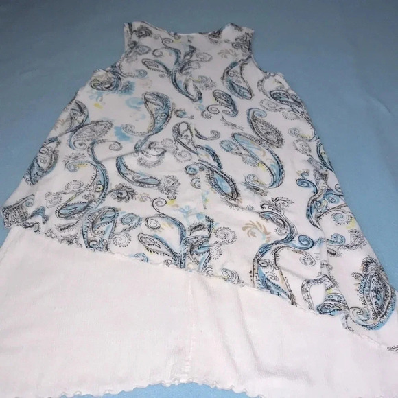 JM COLLECTION paisley print asymmetrical layered tank flowy dress NEW Size M - Picture 3 of 9